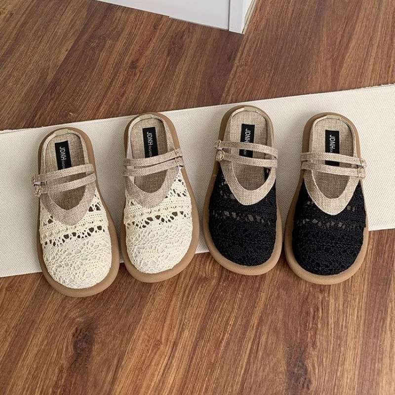 Pregnant women's shoes summer outer wear bag head sandals women's summer non-slip foot swelling cold slippers during pregnancy third trim