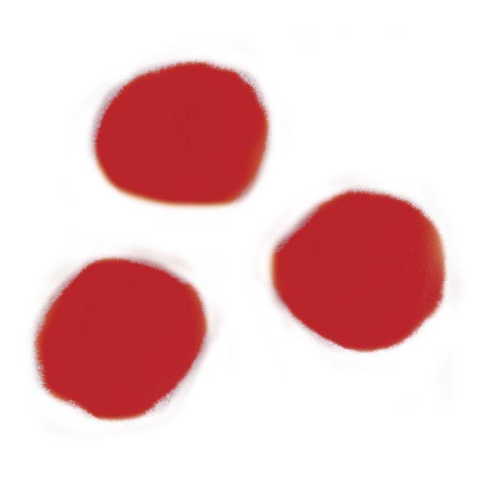 Pompons, rouge, 7 mm, 70 pces