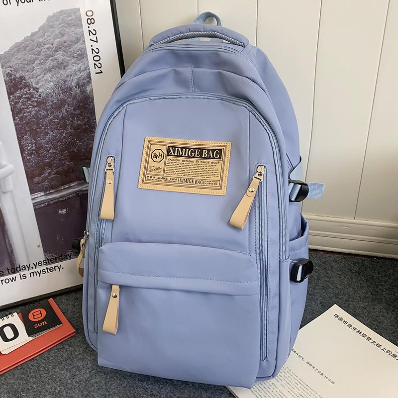 School Bag College Student Girl High School Student Burgundy Large Capacity Junior High School Student Backpack Backpack