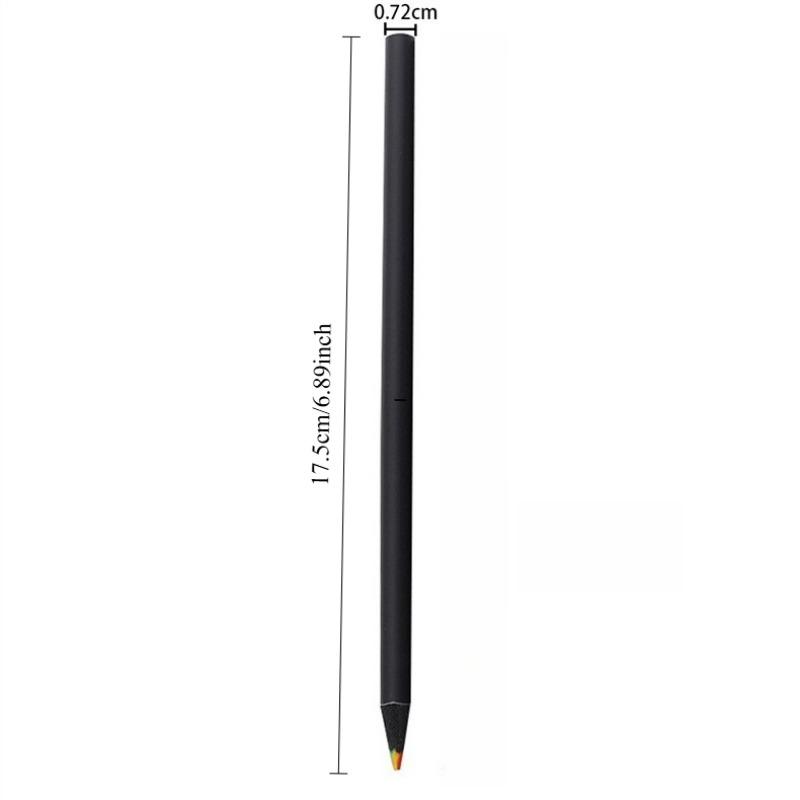 10PCS black wood rainbow pencil seven-color same core colored lead