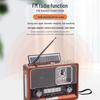 Retro Solar Multi-Band Shortwave Radio & Bluetooth Speaker with USB/SD Player, Clock, and Emergency Light