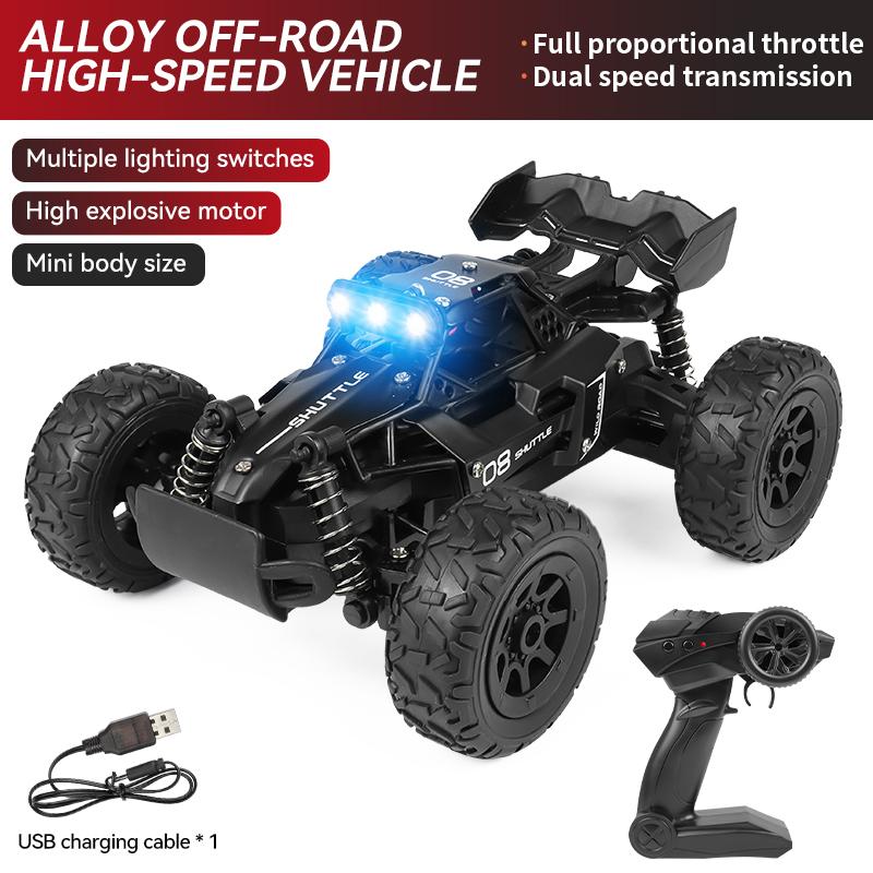 1:32 New Alloy 4WD RC Car Off Road Remote Control Car Radio Buggy Truck Racing Drift with Led Lights RTR Vehicle Children’s Toys