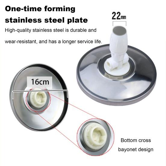 Stainless Steel Mop Rod with Adjustable Handle 360 Degree Rotation Floors Hair Dust Stains Deep Cleaning Spin Mop