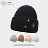 Star Wool Hat Women'S Season Versatile Knitted Hat Thickened Warm Ear Protection Simple Cold Hat