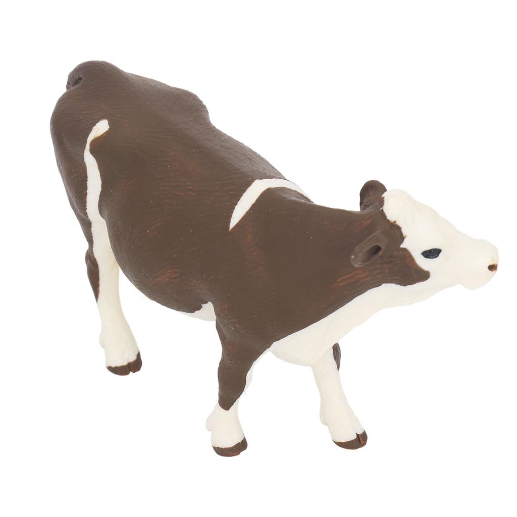 Cow Figurine Vivid Colors Lifelike Details Soft Plastic Safe Durable Simmental Cow Toy for Table Shelf Decoration