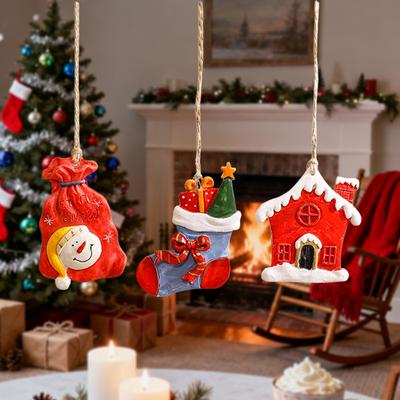 1 Set Christmas Pendant & Drop Ornaments, Christmas Small Party Supplies, Perfect for Indoor Room Festive Hanging Party Decor