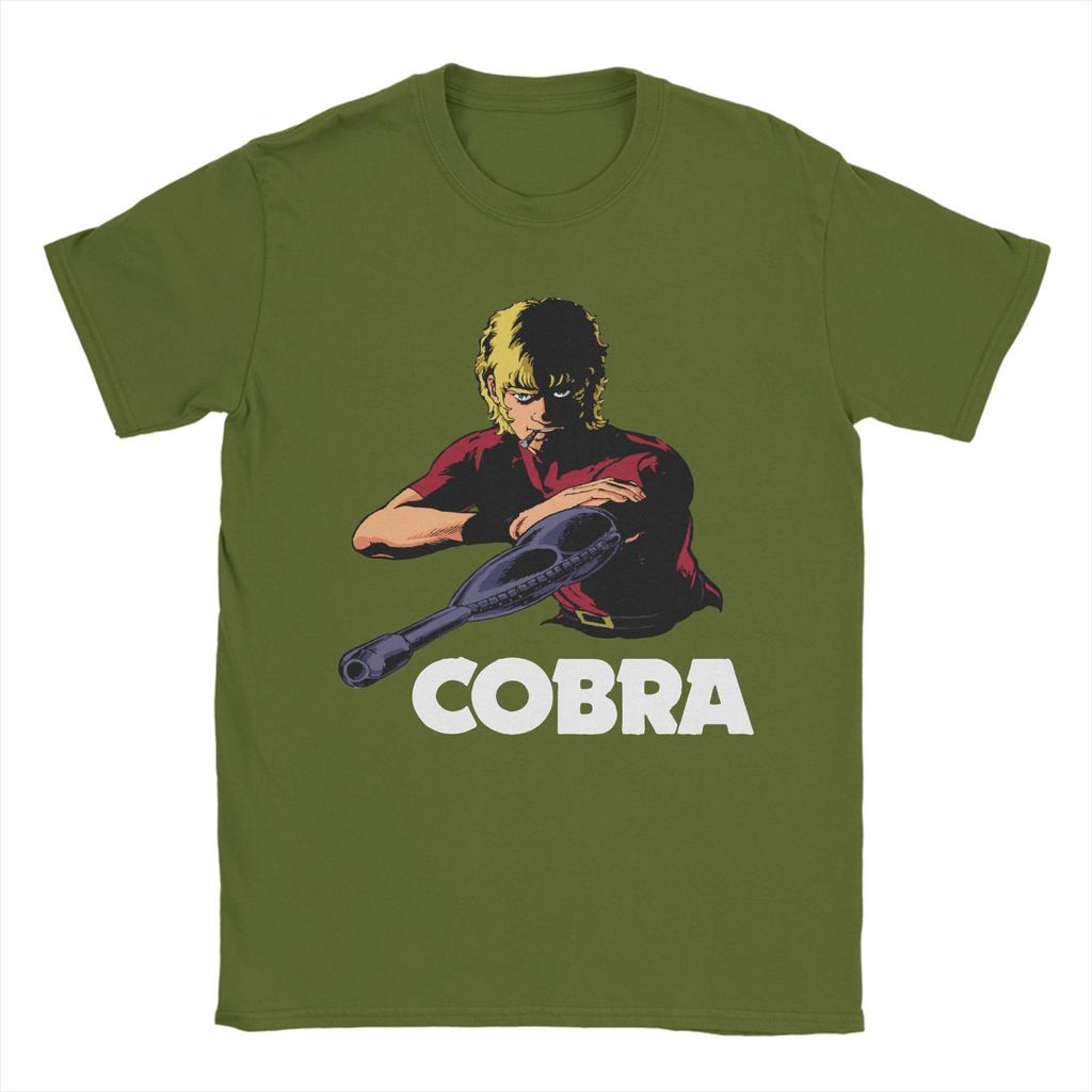 Space Adventure Cobra T Shirt Mens 100 Cotton Casual TShirts Round Neck Manga Anime Tee Shirt Short Sleeve Clothing Graphic