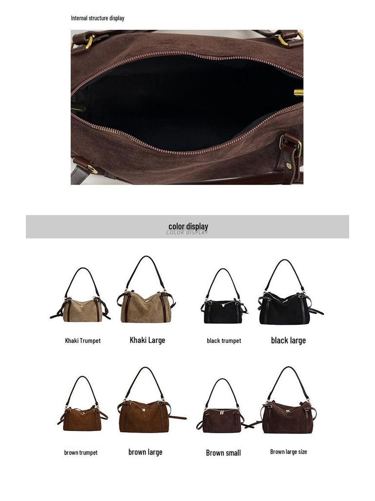 Retro Frosted Boston Women's Large Capacity Tote: Autumn/Winter Shoulder & Crossbody Bowling Bag