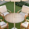 Copritavolo Rotondo da Esterno con Effetto Legno Impermeabile Orlo Elastico Per Patio Giardino Sala da Pranzo