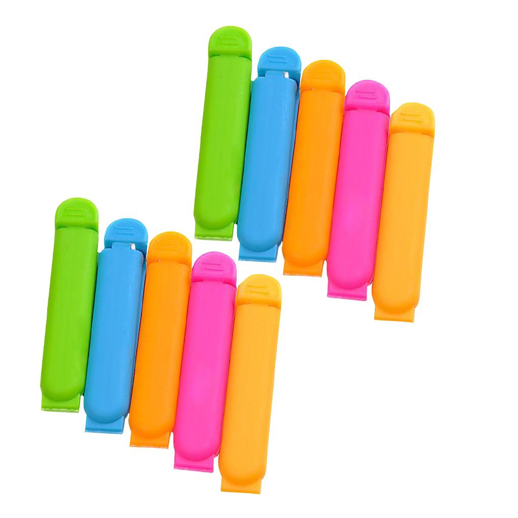7cm 10 Pieces Sealing Clips Plastic Snack Bag Sealers Organizer Clamps Reusable Seal Accessories Gifts Color Random