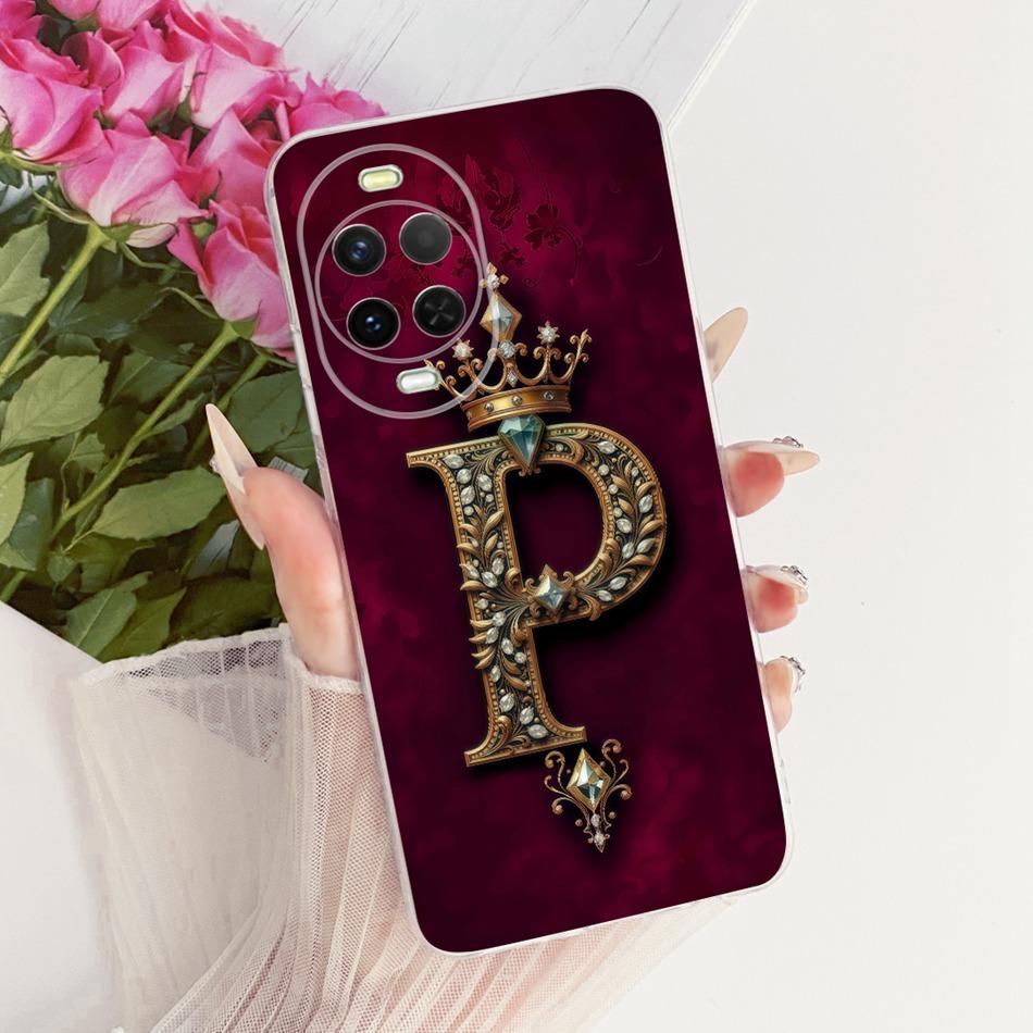 For Huawei Nova 15 15Pro Royal Crown Initial Letter Couple Phone Case For Huawei Nova15 Pro 15 Ultra Soft Silicone TPU Bumpers