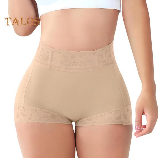 Women Butt Shaper High Waist Tummy Control Elastic Plus Size Slim Figure Shaping Underpants with Lace Belt Steel Bones Hip-Shaping Panties