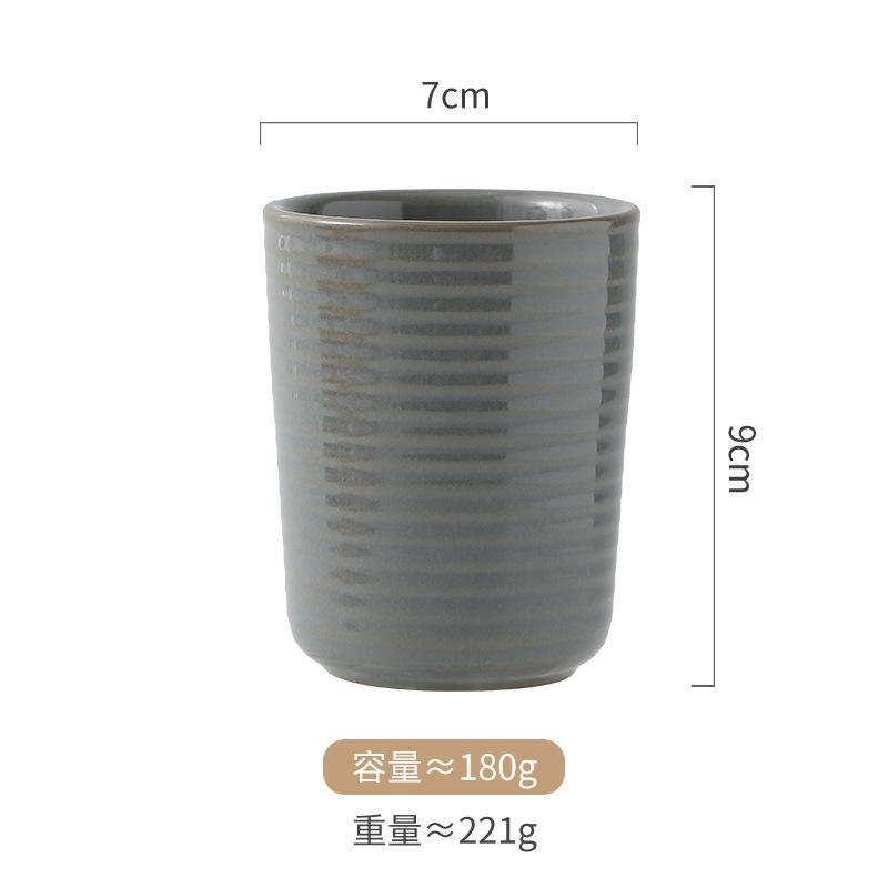 

Japanese Style Vintage Ceramic Wine Cup Teacup Drink Milk Mug Retro Stackable Tea Cups Restaurant Household Kitchen Accessories Cup