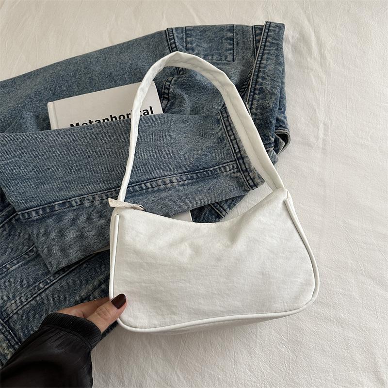 

Сумка через плече Маленька сумка Під пахвами Корейська версія Повсякденна суцільна кольорова Модна мода Нова жіноча жіноча сумочка Жіноча білий