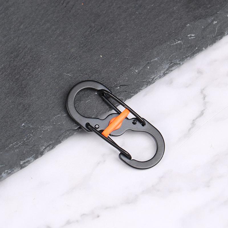 

Карабин из нержавеющей стали с замком брелок противоугонный уличный пряжка для рюкзака чёрный