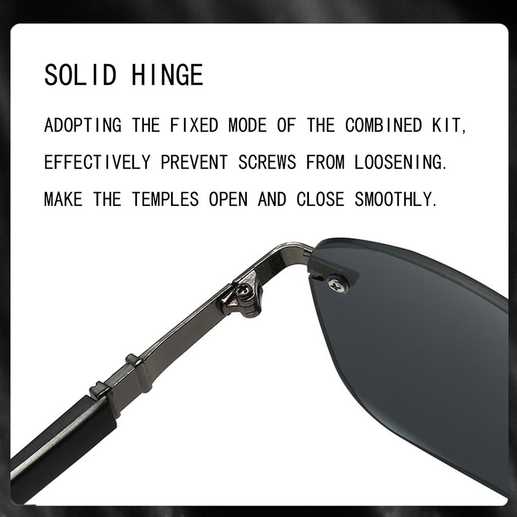 New Fashion Rimless Trim Men's Sunglasses Outdoor Cycling Driving Sunscreen UV Sunglasses.