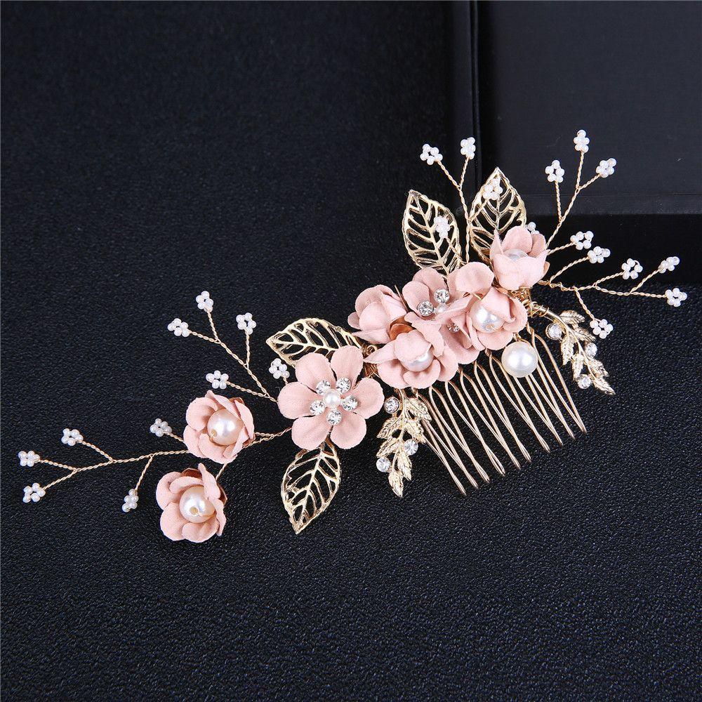 Romantic Wedding Bridesmaid Hair Jewelry Bridal Clips Flower Hair Pin Hair Combs Leaves Tiara