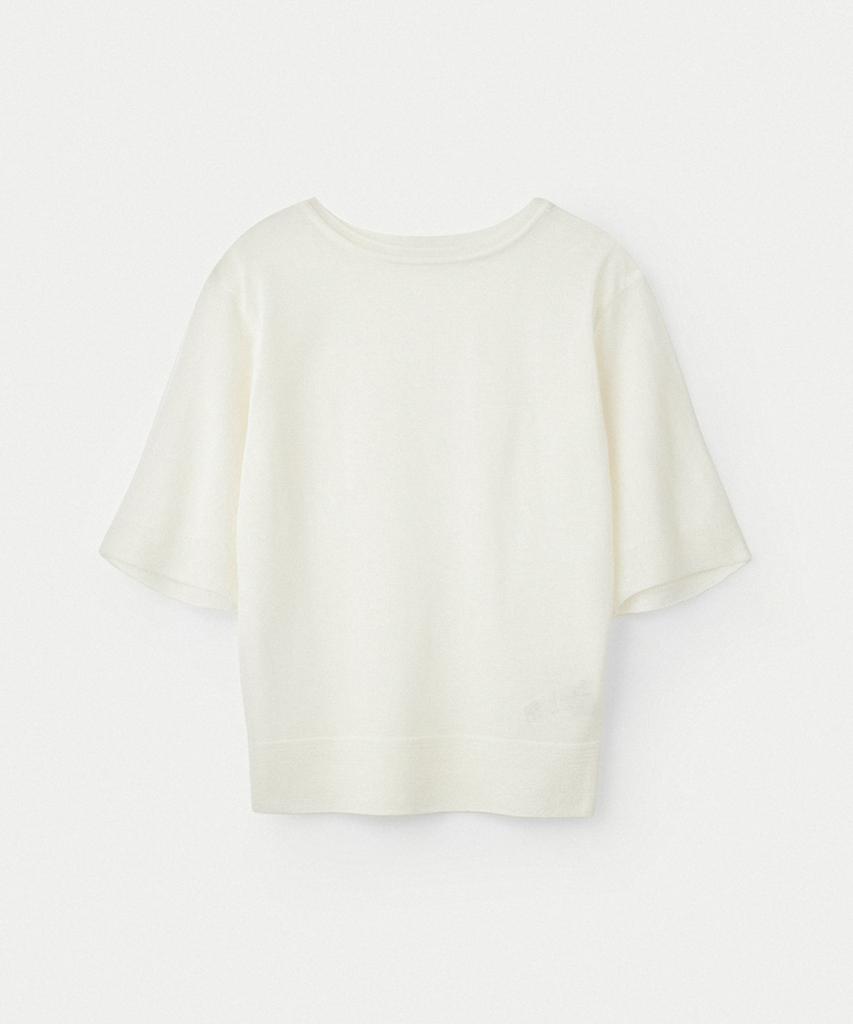 UMARMUNG Fine Cotton Half Sleeve Pullover_Ivory