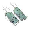 Natural Tibetan Turquoise 925 Sterling Silver Jewelry Earring 2.17" AEE-11009