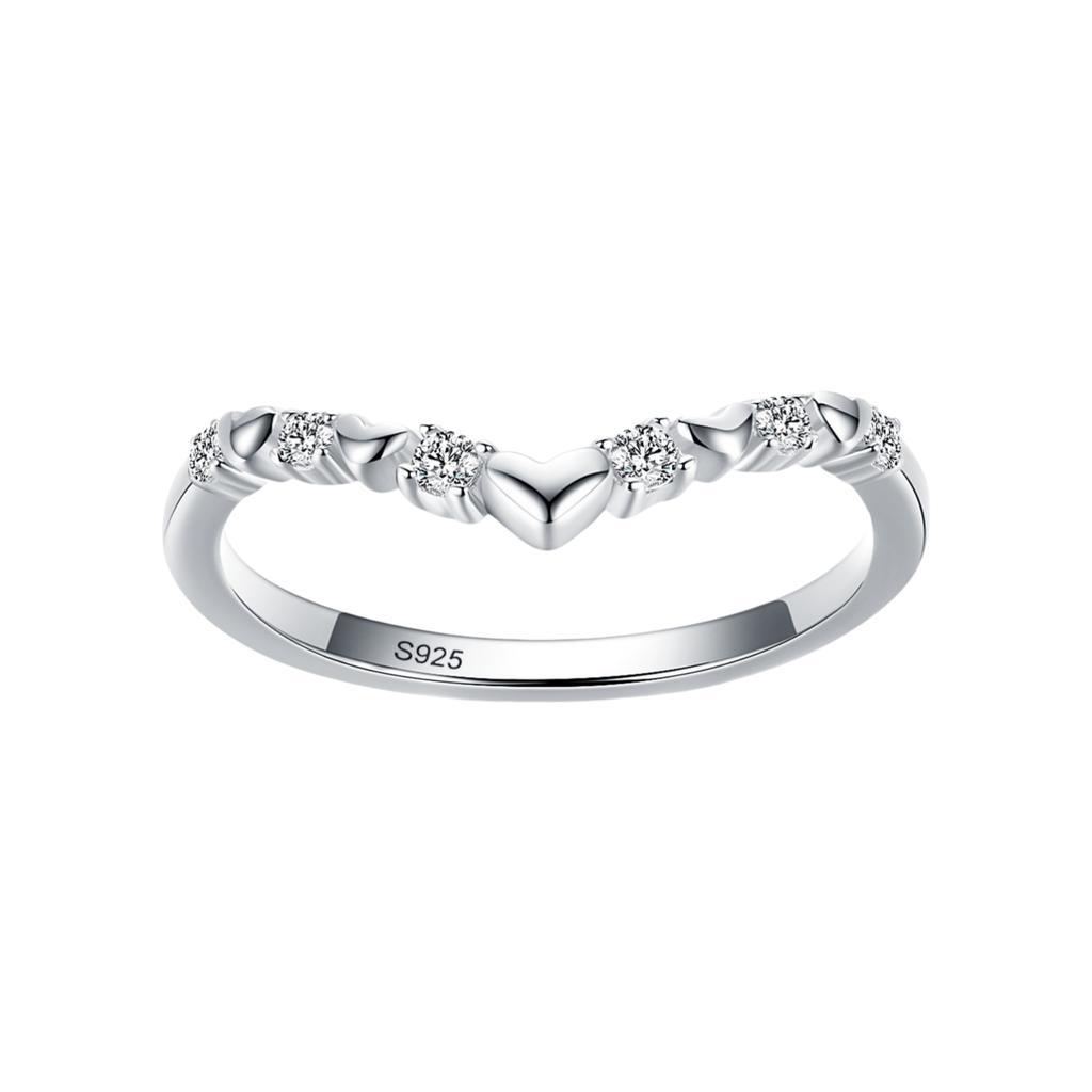 Ada Jewelry Anel De Prata 925 Sterling Silver Trendy Hearts Design Rings for Women