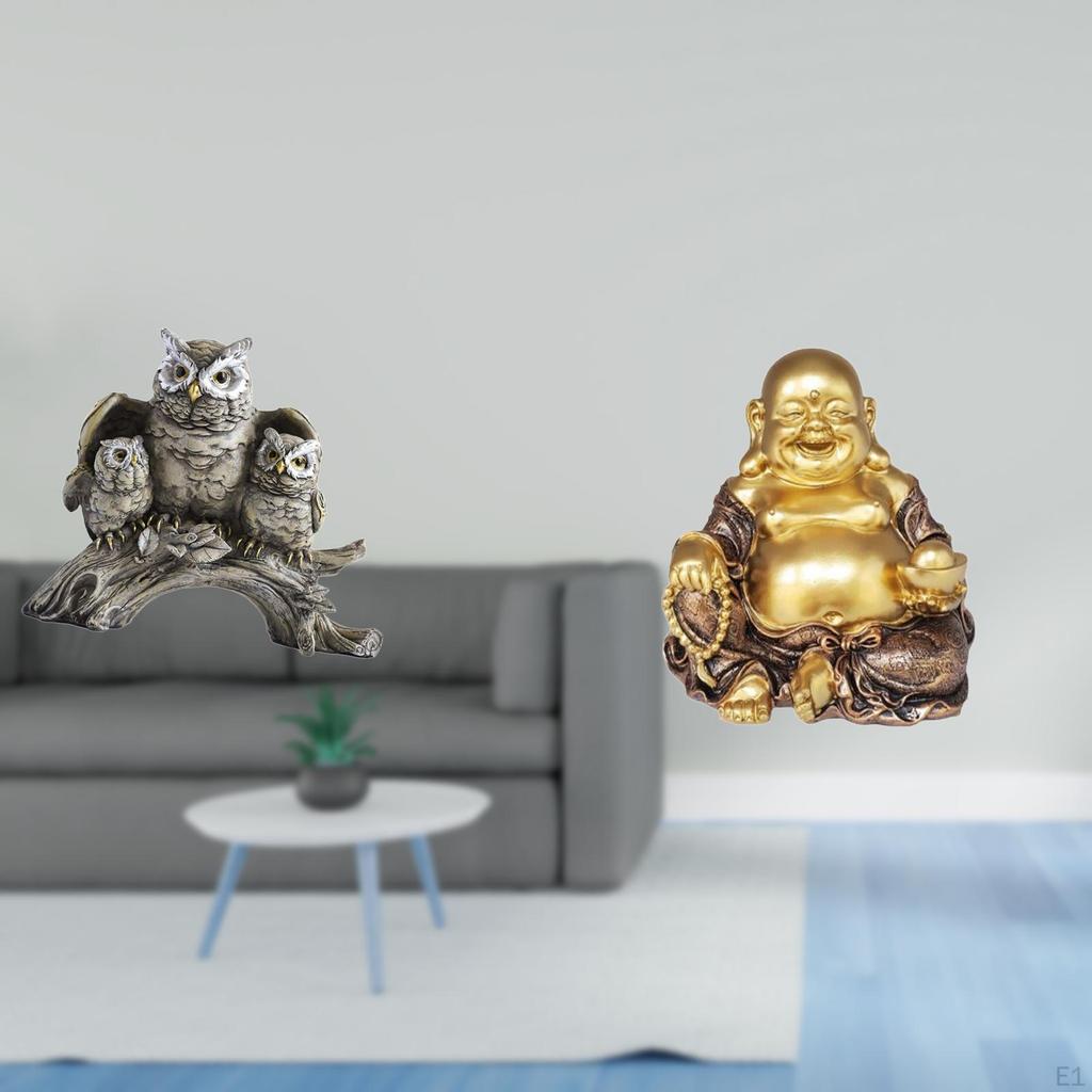 Buddha Figurines Sculpture Tabletop Ornament for Living Room Office Cabinet Decor Feng Shui