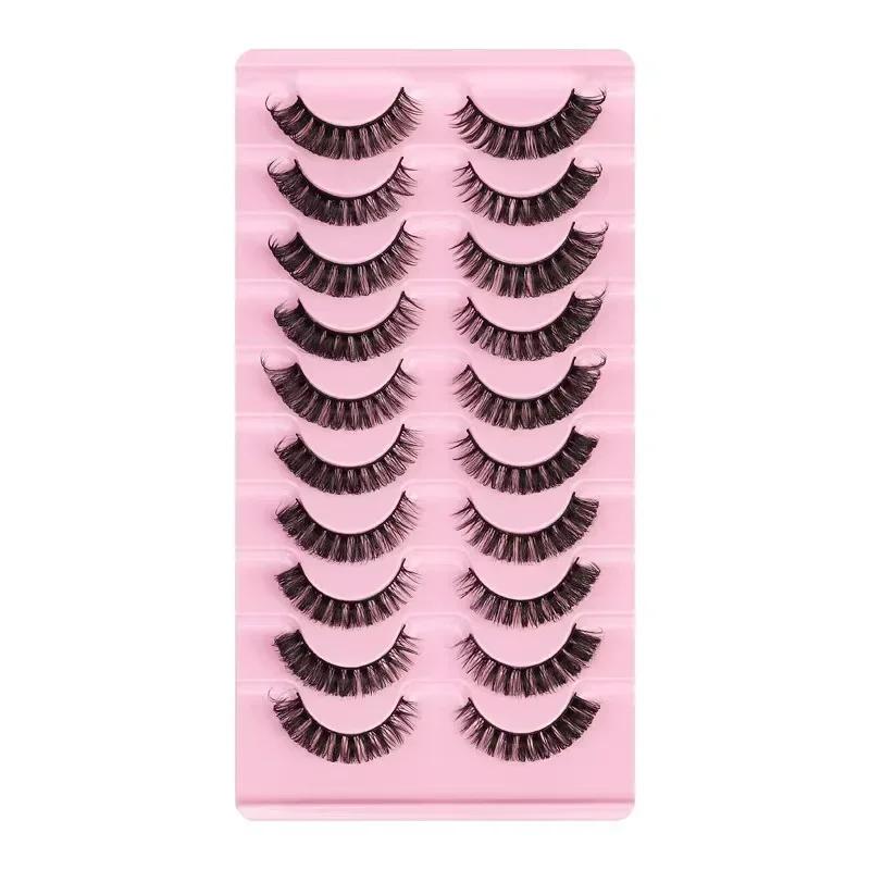 10Pairs 3D Mink Lashes Russian Strip Lash Dramatic False Eyelashes Faux Cils Makeup Wholesale Fake Eyelash Extension
