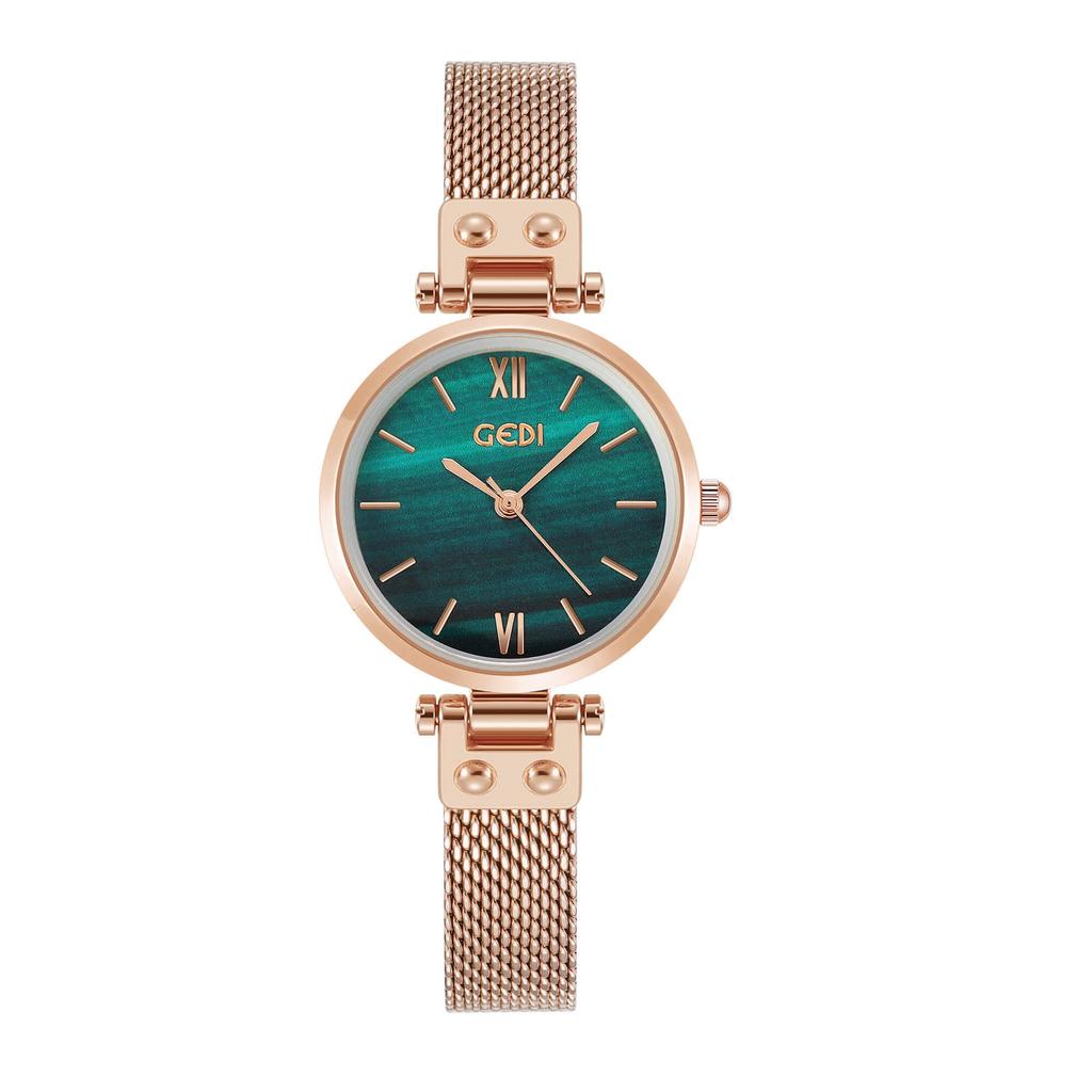 Wenyi Style Women'S Light Luxury Fritillary Surface Small Dial Waterproof Stainless Steel Mesh Belt Quartz Watch