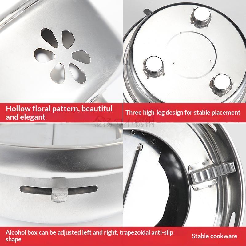 Portable Stainless Steel Alcohol Stove With Temperature Control Camping Stove Picnic Cooking Durable Structure