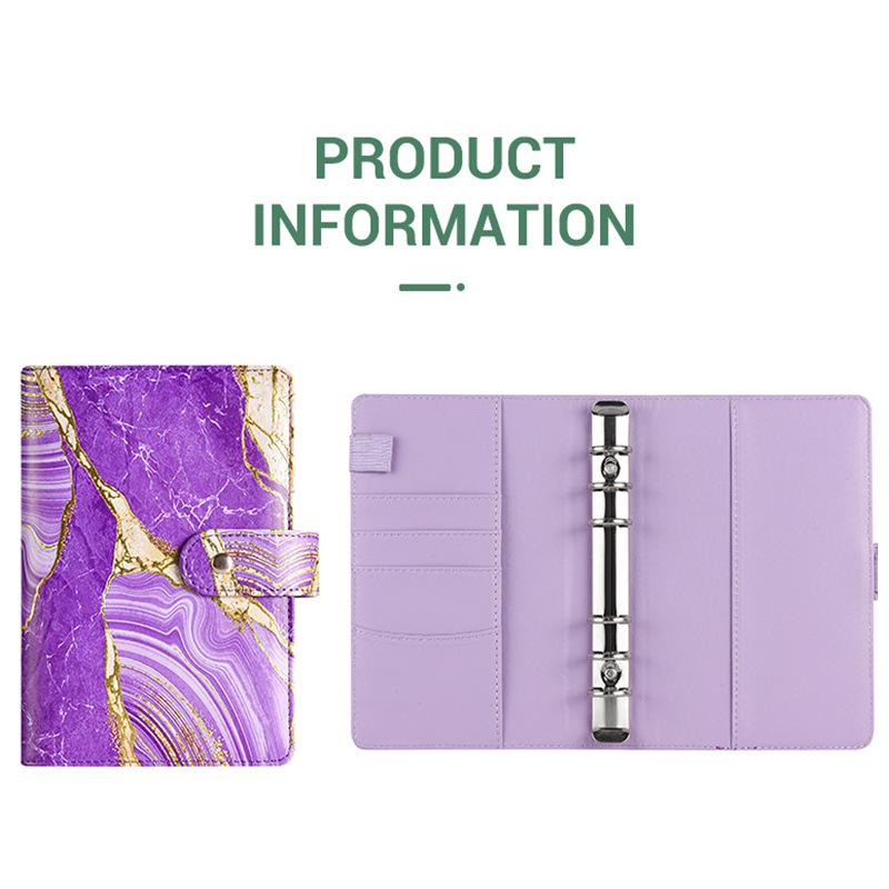 Cross-border Exclusive A6 Gold Foil Macaron PU Leather Hobonichi-Style Budget & Event Planner Notebook