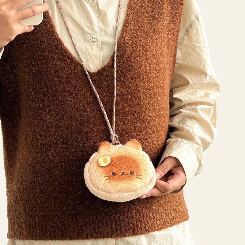 Garden Cat Siamese Toast Hanging Type Coin Purse Storage Bags Plush Gift Soft