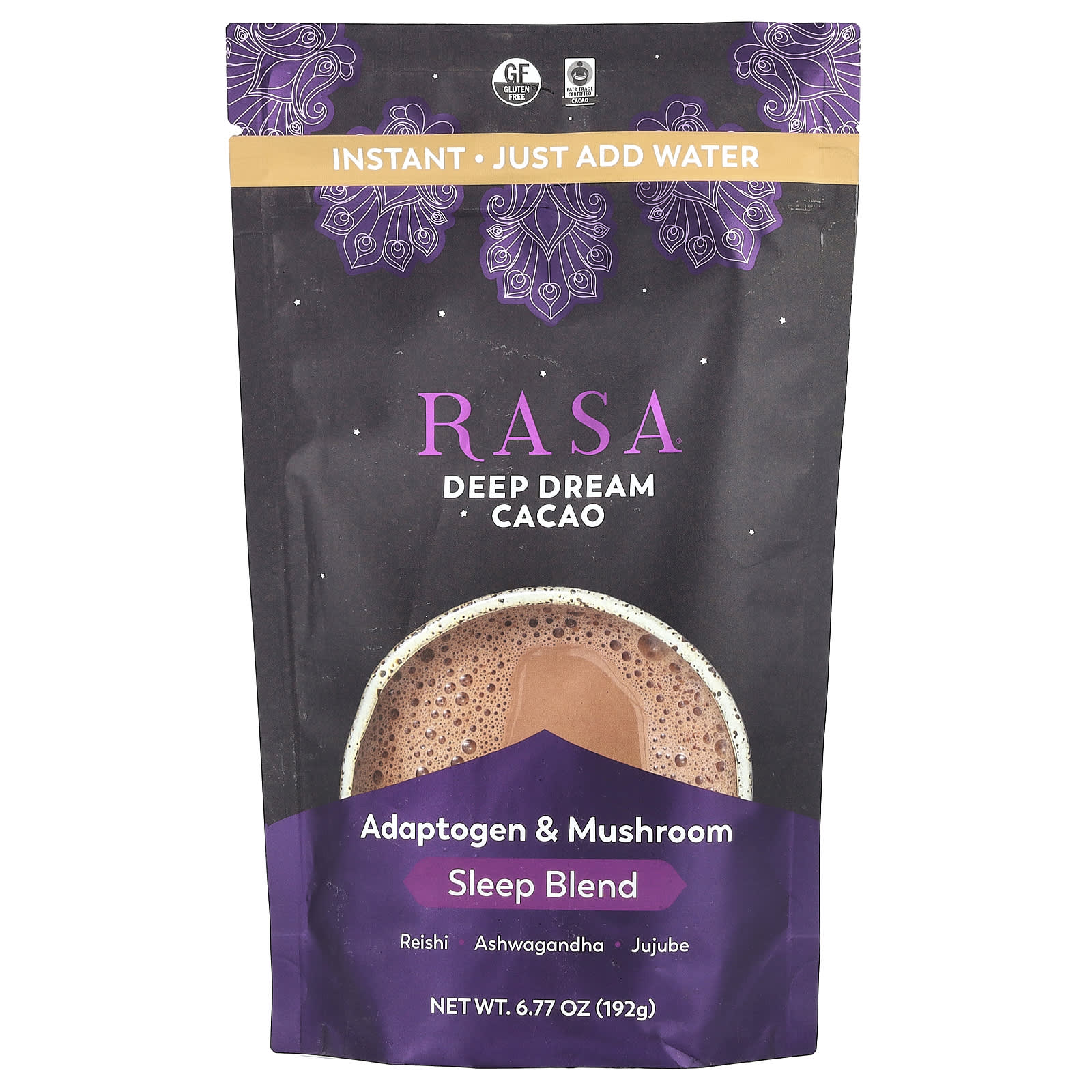

Adaptogen & Mushroom Sleep Blend, Instant, Deep Dream Cacao, 192G (6.77Oz)