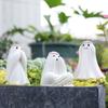 3pcs Resin Halloween Ghost Decor Set Cute Funny Floral Haunting Ornaments Cartoon Ghost Art Sculpture