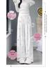 White Floral High-Waisted Yamamoto Summer 2025 Bowknot Wide-Leg Casual Pants