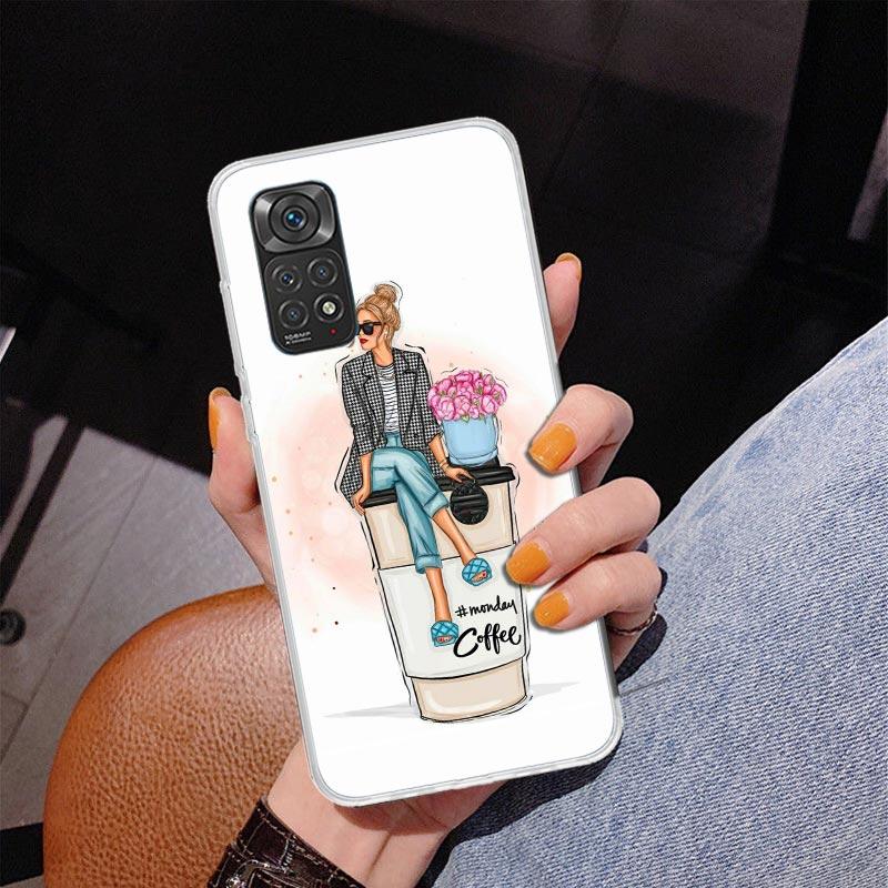 Girl Boss Female Coffee Phone Case For Xiaomi Redmi Note 15 14 13 12S 12 11 Pro Plus 14S 11S 11E 10 10S 11T 5G Personalized Cove