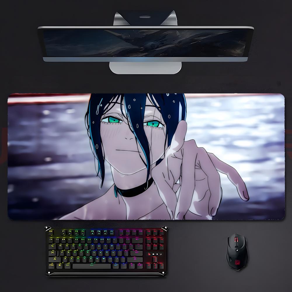 Anime Attraktives Reze Kettensägenmann Mauspads Großes Gaming-Mauspad Mit Genähten Kanten Verdickte Schreibtischunterlage PC