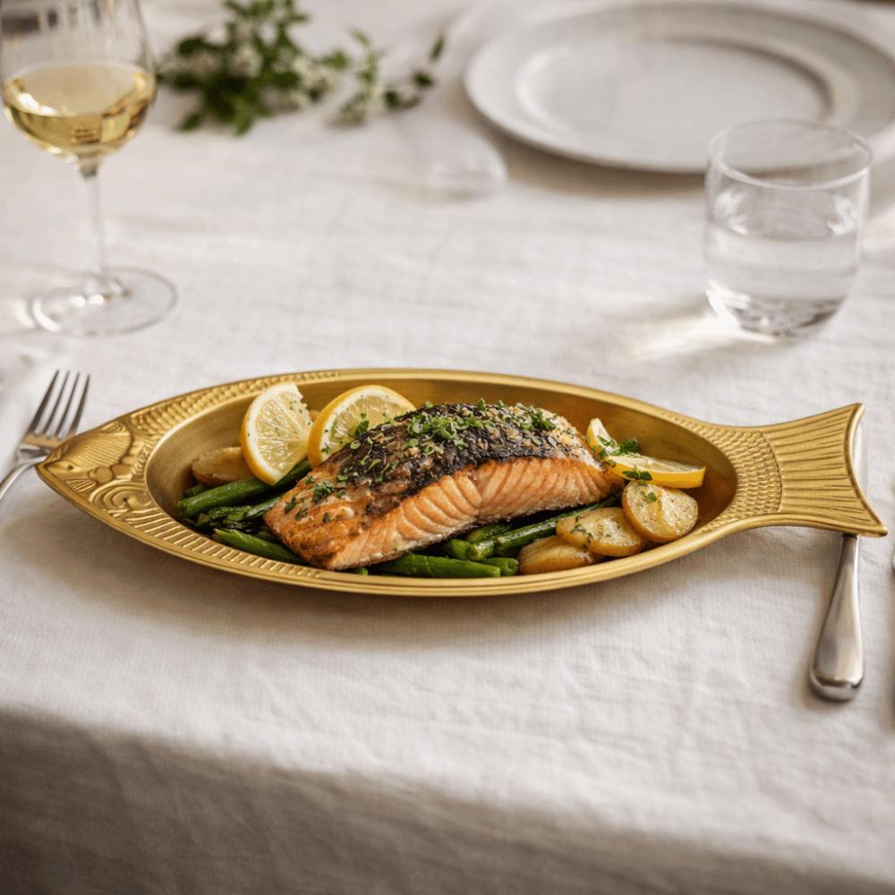 Korean Style Fish Shaped Plate Stainless Steel Barbecue Plate Creative Snack Plate  Restaurants