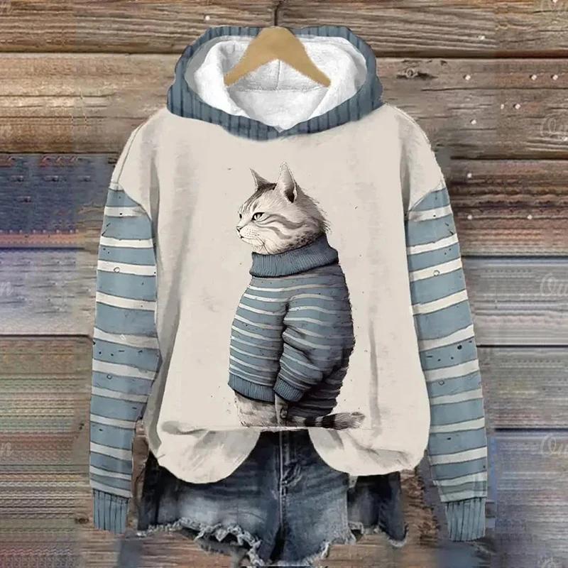 Dámske mikiny Funny Kawaii Cat Animals Mikina s potlačou Pre mužov Mikiny Dámske Oblečenie Neformálne Unisex pulóvre s dlhým rukávom