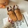 Leather women's spring new one-pedal lazy beanie shoes retro boken big head ugly cute shoes