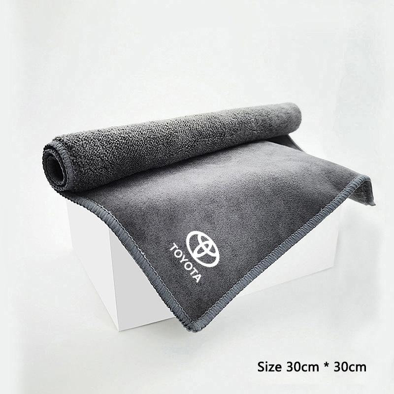 Car Soft Brush Tool Dust Remover Suede Fleece Microfiber Wash Towel For Toyota Corolla Camry RAV4 CHR Yaris Prius Prado Auris