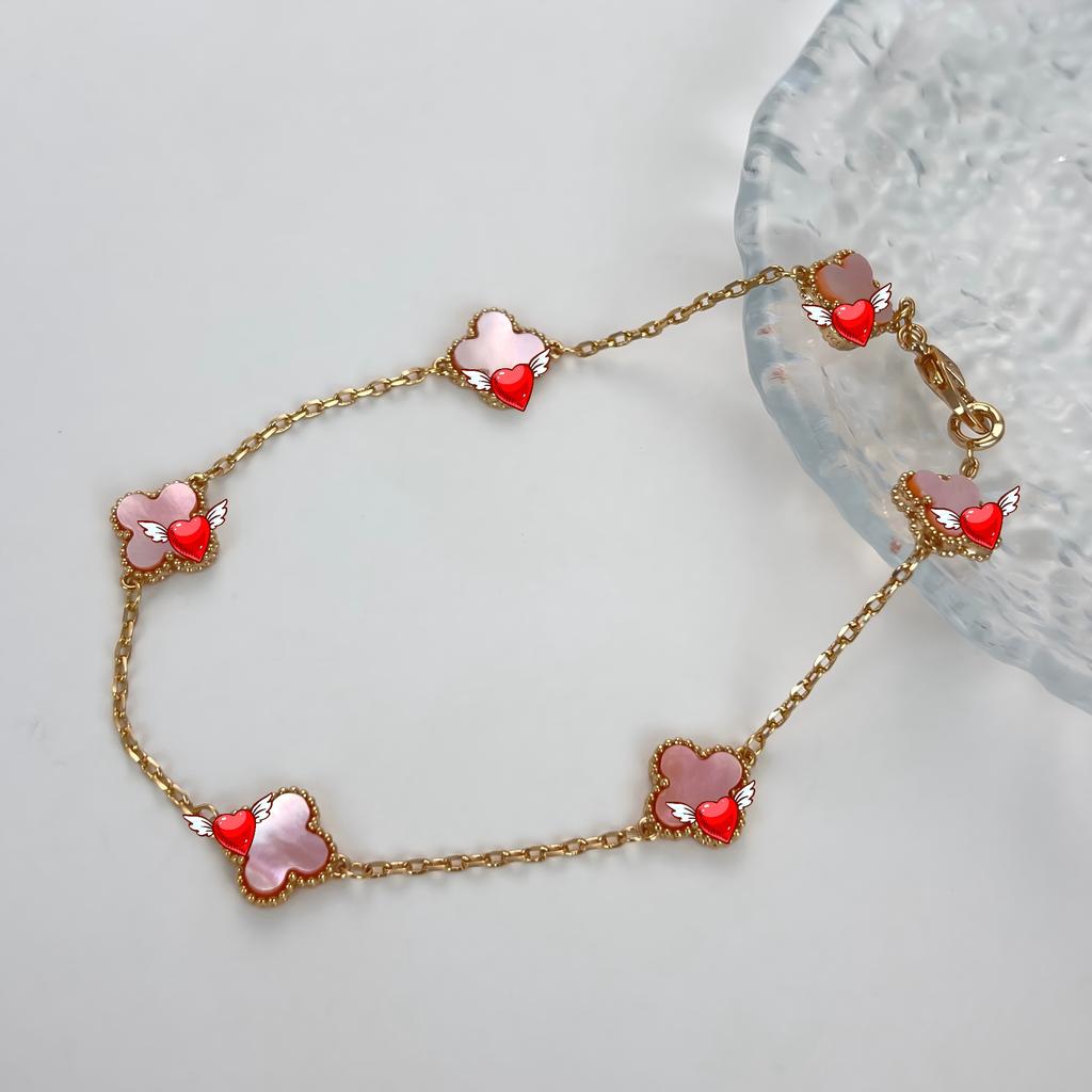 Original S925 Sterling Silver 18K Gold Plated Four-Leaf Clover Bracelet Six-flower Can Request Van the Catalog Cleef From Seller