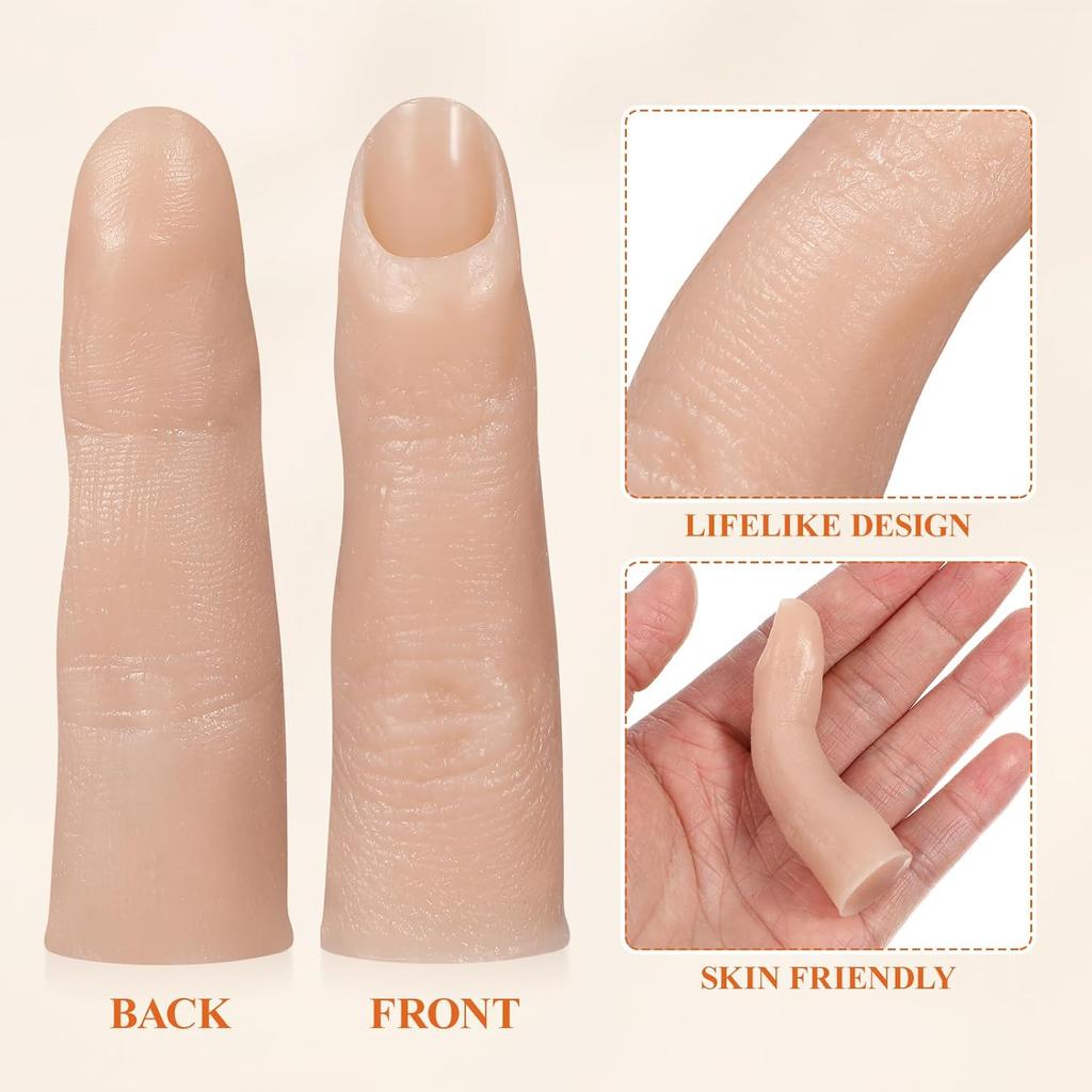 Mipcase manicure Artificial Finger Silicone Fake Finger artificial Bendable Nail piece human body Acrylic Silicone Nail Art Finger prosthetic hand