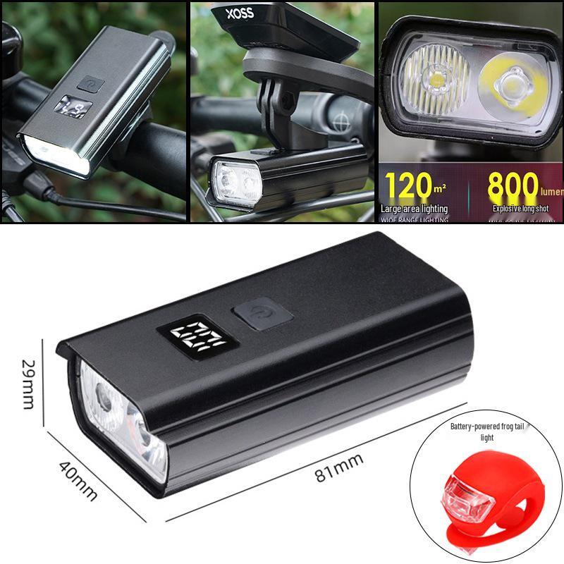 New High-Brightness Aluminum Bicycle Headlight: Waterproof Digital Display Cycling Light for Mountain Bikes