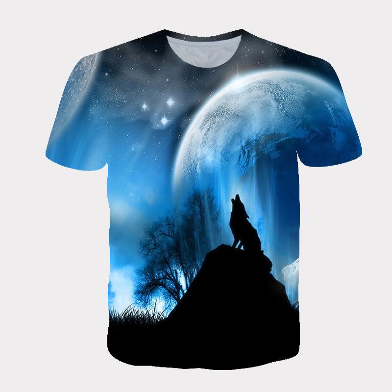 Men's 3D Printed T-Shirt Animal Pattern Printing Short Sleeve O-Neck Pullover Casual Top