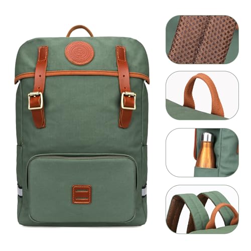 TOURBON Fahrrad-Hinterradtasche, Seitentasche, Gepäckträgertasche, 15L Großes Fassungsvermögen, Reflektierender Canvas-Rucksack für Pendeln, Schule, Camping und Rennräder