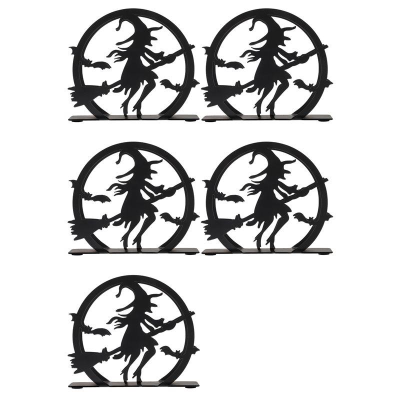 5X Halloween Napkin Storage Rack, Witch Desktop Napkin Storage Box Dining Table чёрный