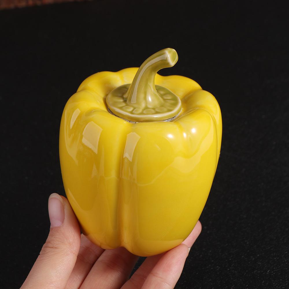 Creative Ceramic Tea Caddies Chili Shape Coffee Container Food Storage Jar  Sealed Jars