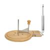 Cheese Curler Wheel Slicer Stainless Steel Cheese Shaver Cutter Hard Cheese Chocolate Beech Wood Base Flower Maker Tool