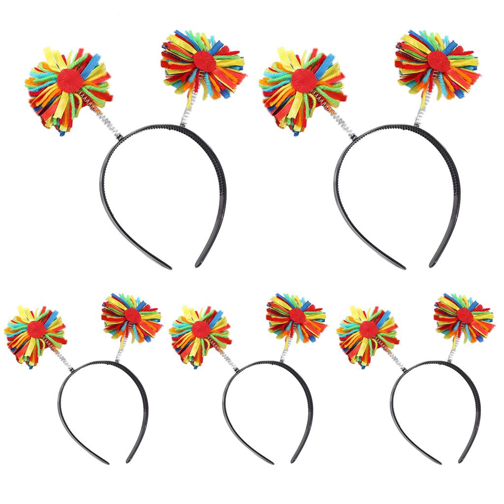Cute Hairband with Colorful Pompoms Perfect for Parties Stage Performences Eye-catching Party Headband Birthday HeadWear