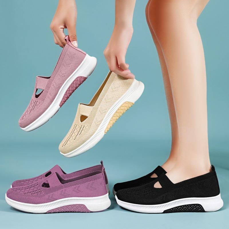 Shoes Women's Popular Women's Shoes Flying Woven Casual Shoes Shallow Mouth Comfortable Cloth Shoes Light Breathable Mesh Shoes Single Shoes