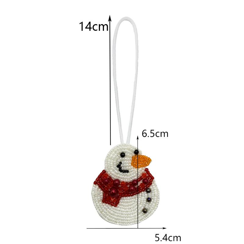 Weihnanhänger Süßes DIY Handgemachter Perlenbeutelanhänger Schneemann Pailletten Schlüsselanhänger Stoffdekorationen Für Bekleidungszubehör